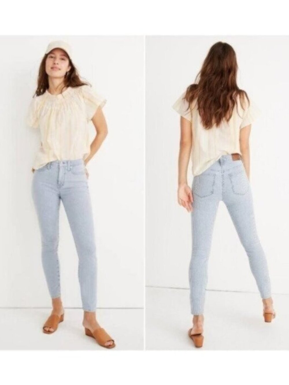 Madewell | 10" High-Rise Skinny Crop Jeans in Piper Stripe Blue White